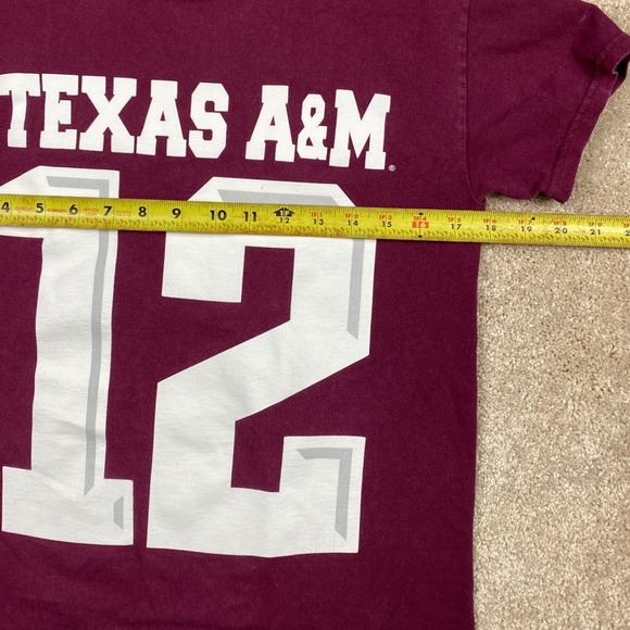 Texas A&M Aggies 12th Man Maroon‎ SEC Gildan Heavy Cotton T Shirt men's Small - Picture 4 of 9
